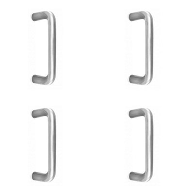 4 PACK Premium Satin Stainless Steel 19mm D Shape Pull Handle - 150mm Length Grade 201 - Door Handle