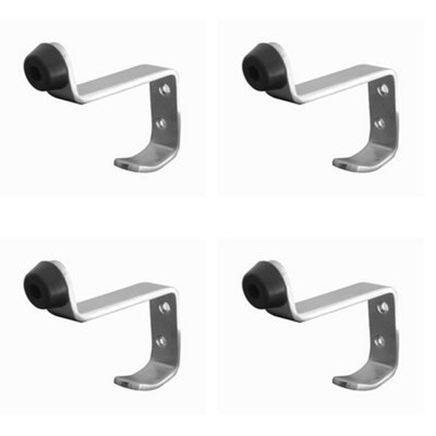 4 PACK Premium Satin Stainless Steel Hat and Coat Hook with 75mm Projection - Wall Mounted Clothing Hook