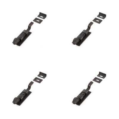 4 PACK Premium Shepherds Crook Necked Bolts 102mm in Beeswax Finish - Door Bolt Lock