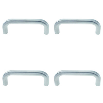 4 PACK Premium Stainless Steel 19mm D Shape Pull Handle Grade 304 - Satin Finish Door Handle