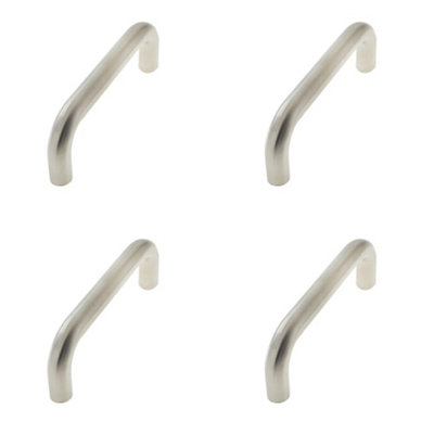 4 PACK Premium Stainless Steel 19mm D Shape Pull Handle - Grade 304 Satin Finish - Door Handle