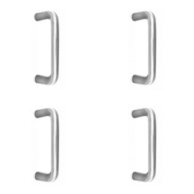 4 PACK Premium Stainless Steel 19mm D Shape Pull Handle - Satin Finish, 225mm Length - Door Handle