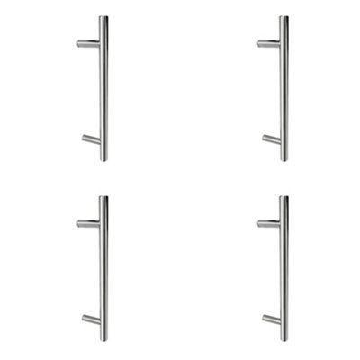4 PACK Premium Stainless Steel 25mm Pull Handle for B/T Fixing Sleek Satin Finish Door Handle