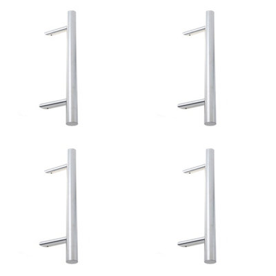 4 PACK Premium Stainless Steel Cranked Pull Handle - 1800mm x 32mm Satin Finish - Door Handle
