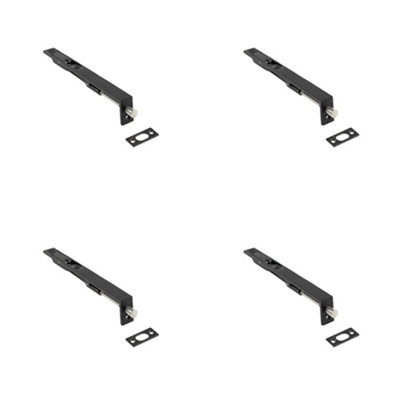 4 PACK Premium Stainless Steel Flush Bolts JMB51 Black 203mm x 20mm for Secure Locking