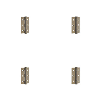 4 PACK Premium Stainless Steel Grade 7 Ball Bearing Hinge in Antique Brass Finish, 76x50mm - Door Hinges