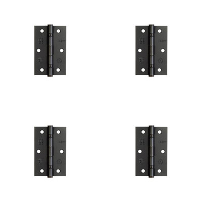 4 PACK Premium Steel Ball Bearing Hinge 89x58mm Black for Smooth Operation - Door Hinges