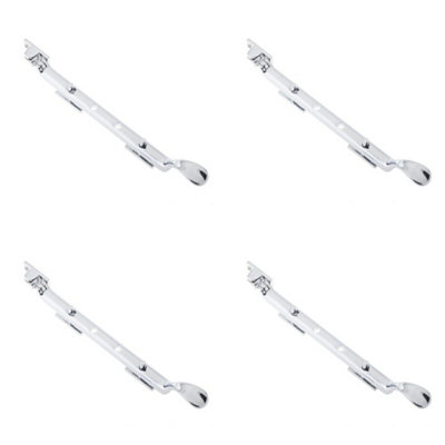 4 PACK Premium Victorian Casement Stays 250mm in Polished Chrome Finish - Window Peg Bar