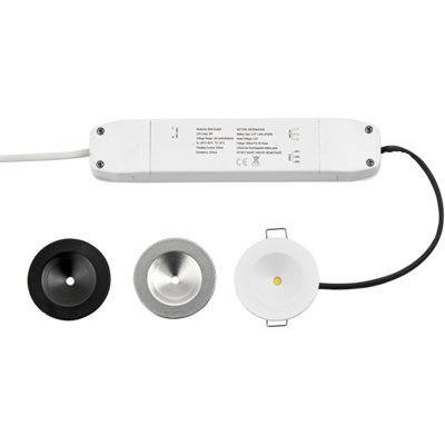 4 PACK Recessed Emergency Ceiling Guide Light Kit - Daylight White LED - White