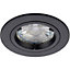 4 PACK Recessed Fixed Ceiling Downlight - 50W GU10 Reflector - Matt Black