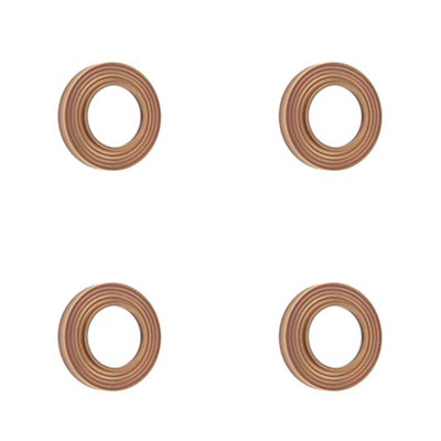 4 PACK Reeded Outer Roses in Antique Brass - Elegant Door Hardware - Door Handle