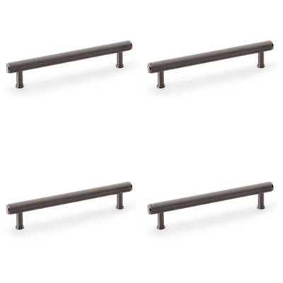 4 PACK - Reeded T Bar Pull Handle - Dark Bronze 160mm Centres SOLID BRASS Drawer Lined