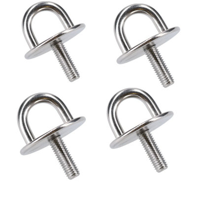 4 Pack Round Pad Eye Tie Down Anchor Ring Stainless Steel M8 Thread