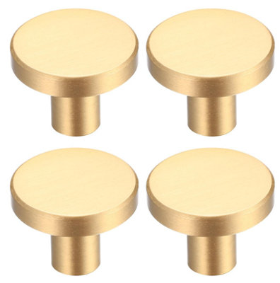 4 Pack Round Solid Brass Door Handle, Furniture Handle, Drawer Pull ...