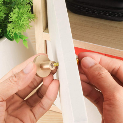 4 Pack Round Solid Brass Door Handle, Furniture Handle, Drawer Pull ...