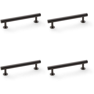 4 PACK - Round T Bar Pull Handle - Dark Bronze - 128mm Centres SOLID BRASS Drawer Door