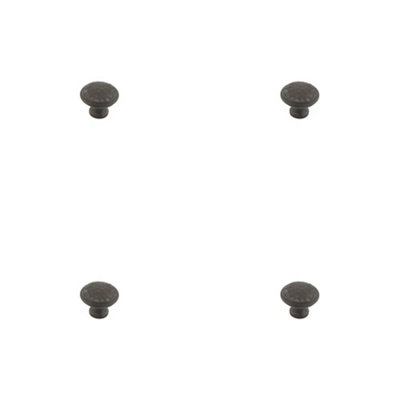 4 PACK Rustic Hammered Cupboard Knob 40mm in Beeswax Finish - Kitchen Cabinet Knob