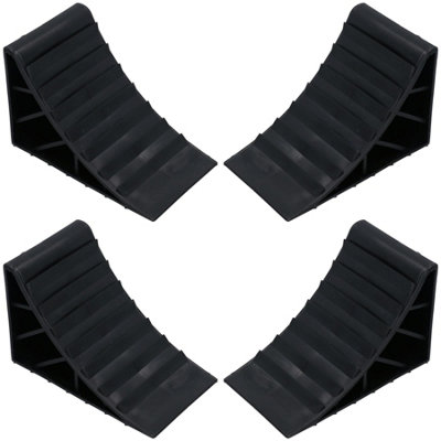 4 Pack Safety Wheel Chocks Blocks Car Trailer Caravan Horsebox Wedge