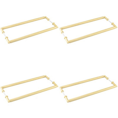 4 PACK Satin Brass Back to Back Pull Handle - 425mm Stylish Design - Door Handle