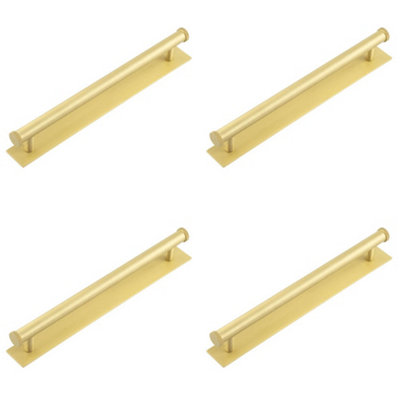 4 PACK Satin Brass Cabinet Handle with 224mm Centers - Stylish and Durable Design - Kitchen Drawer Pull Handle