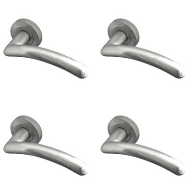 4 PACK Satin Chrome Door Handle for Stylish Interiors - Interior Handle