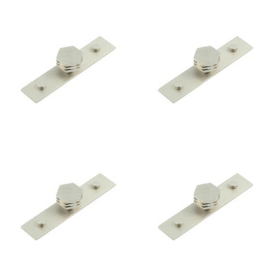 4 PACK Satin Nickel 30mm Hexagonal Cupboard Knob for Stylish Interiors - Kitchen Cabinet Knob