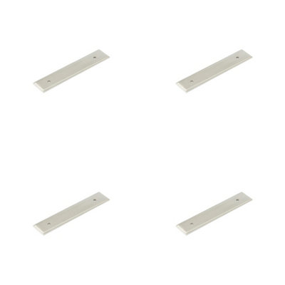 4 PACK Satin Nickel Cabinet Handle Backplate 140x30mm - Elegant Design - Kitchen Drawer Pull Handle
