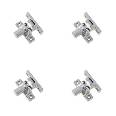 4 PACK Satin Nickel Fasteners Pattern 1 for Versatile Home Decor - Window Fastener