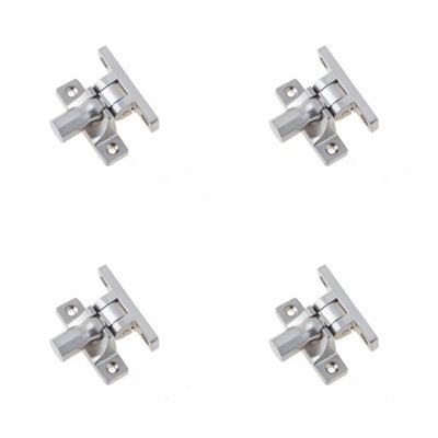 4 PACK Satin Nickel Fasteners Pattern 2 for Stylish Interiors - Window Fastener