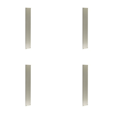 4 PACK Satin Nickel Finger Plate 450mm x 75mm for Doors - Solid Brass Door Push Protector