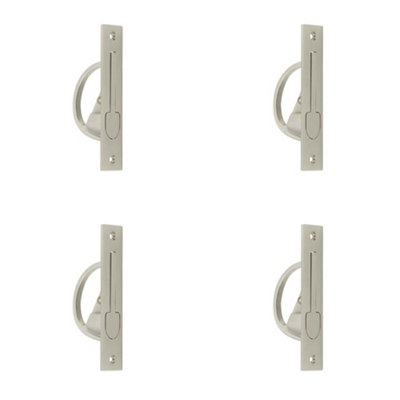 4 PACK Satin Nickel Sliding Door Edge Pull for Modern Homes - Door Handle