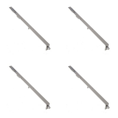 4 PACK Satin Stainless Steel Lever Action Flushbolts 457x20mm for Double Doors