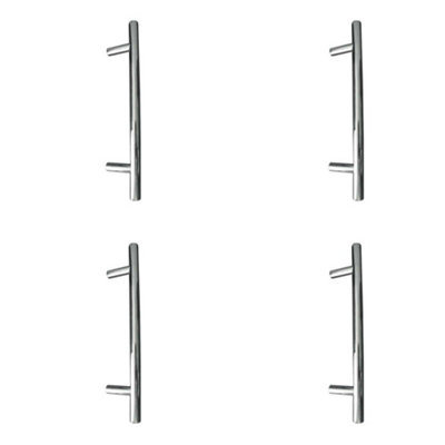 4 PACK Satin Stainless Steel T Bar Cabinet Handle 156x12mm for Modern Kitchens - Kitchen Drawer Pull Handle