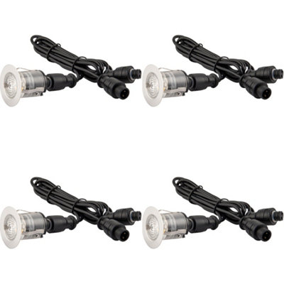4 PACK Single Recessed 35mm Decking Light Module - 0.65W CCT LED - Steel