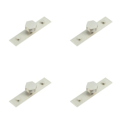 4 PACK Sleek 30mm Satin Nickel Cupboard Knob with Unique Hexagonal Design - Kitchen Cabinet Knob