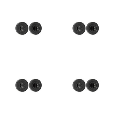 4 PACK Sleek 50mm Matt Black Turn & Release for Enhanced Security - Door Handle