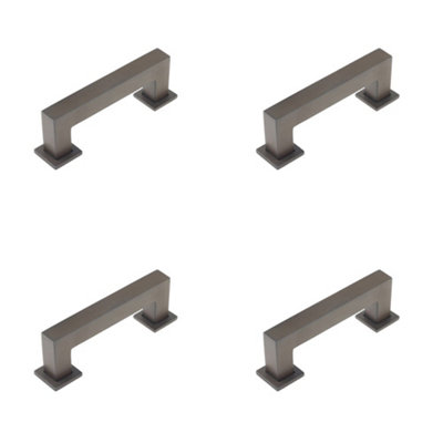 4 PACK Sleek 96mm Dark Bronze Cabinet Handle for Modern Interiors - Kitchen Drawer Pull Handle