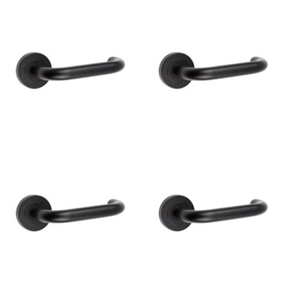 4 PACK Sleek Black Stainless Steel Door Handle for Modern Interiors - Interior Handle