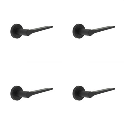 4 PACK Sleek Matt Black Door Handle for Modern Interiors - Interior Handle