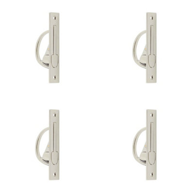 4 PACK Sleek Polished Nickel Sliding Door Edge Pull for Modern Homes - Door Handle