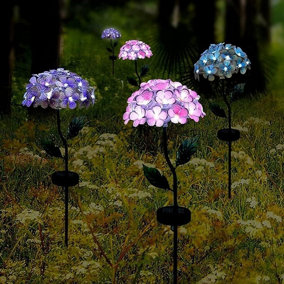 4 pack Solar Lights Outdoor Garden - Flower Stake Pathway Lighting Waterproof Colourful Flower Lights for Garden