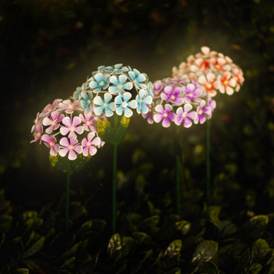 4 pack Solar Lights Outdoor Garden - Flower Stake Pathway Lighting Waterproof Colourful Flower Lights for Garden - 4