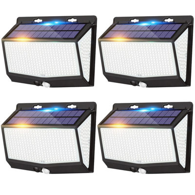 4 PACK Solar Power Wall Light 468 LED Motion Sensor Outdoor Garden ...