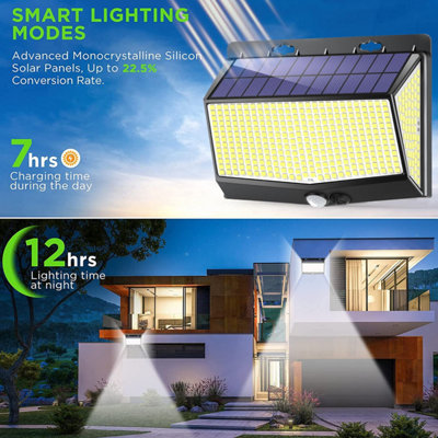 4 PACK Solar Power Wall Light 468 LED Motion Sensor Outdoor Garden ...