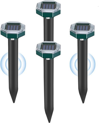4 Pack Solar Ultrasonic Mole Repellent, Outdoor Device for Moles ...