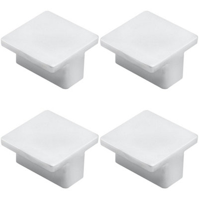 4 PACK - Square T Shape Cupboard Door Knob 38 x 38mm Polished Chrome Cabinet Handle