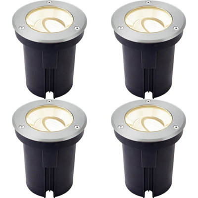 4 PACK Stainless Steel IP67 Ground Light - 13W Warm White LED - Tilting ...