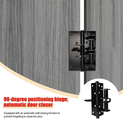 4 Pack Steel Door Hinges 90 deg, 3 in 1 Spring Hinge with Invisible ...