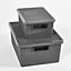 4 Pack Storage Tub Tidy Organiser Make Up Space Plastic Rattan Saving Solution Box