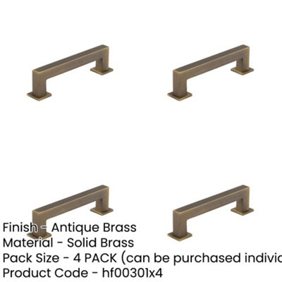 4 PACK Stylish 128mm Antique Brass Cabinet Handle for Modern Elegance - Kitchen Drawer Pull Handle
